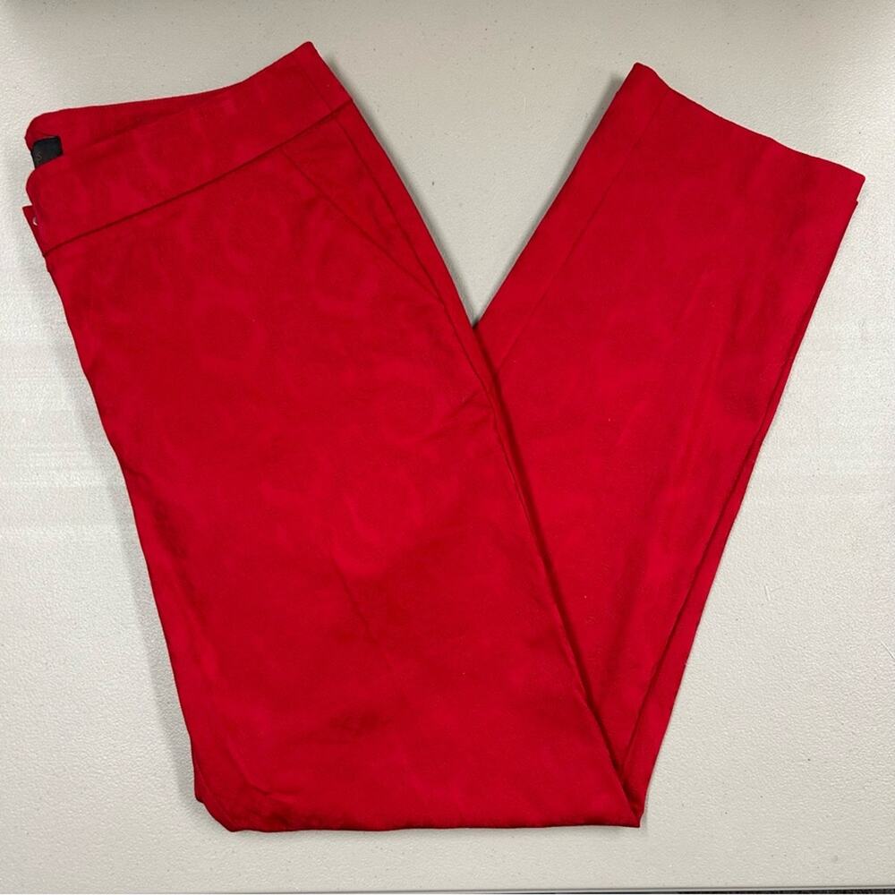 Talbots Petites Signature Vibrant Red Pants Hidden Print Pockets Womens Size 6P